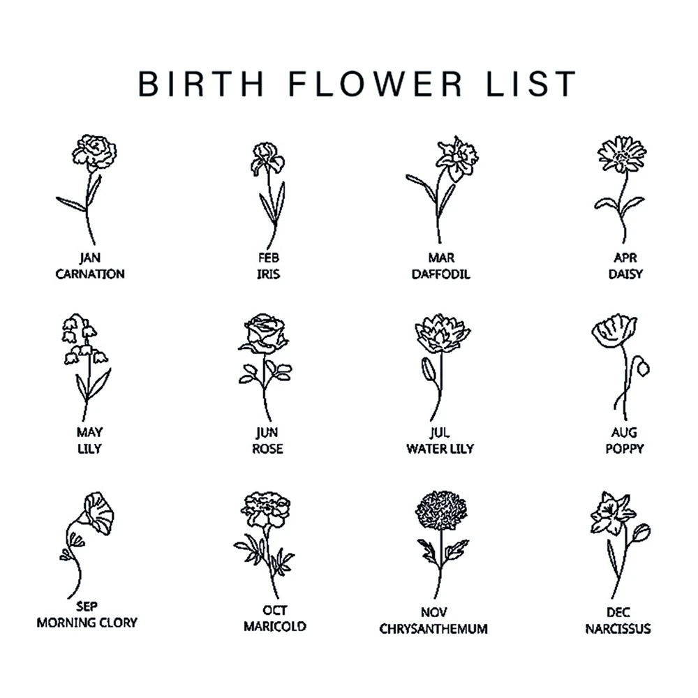 Custom Birth Month Flower Neck - Birth Flower Necklace 리뷰 및 가격