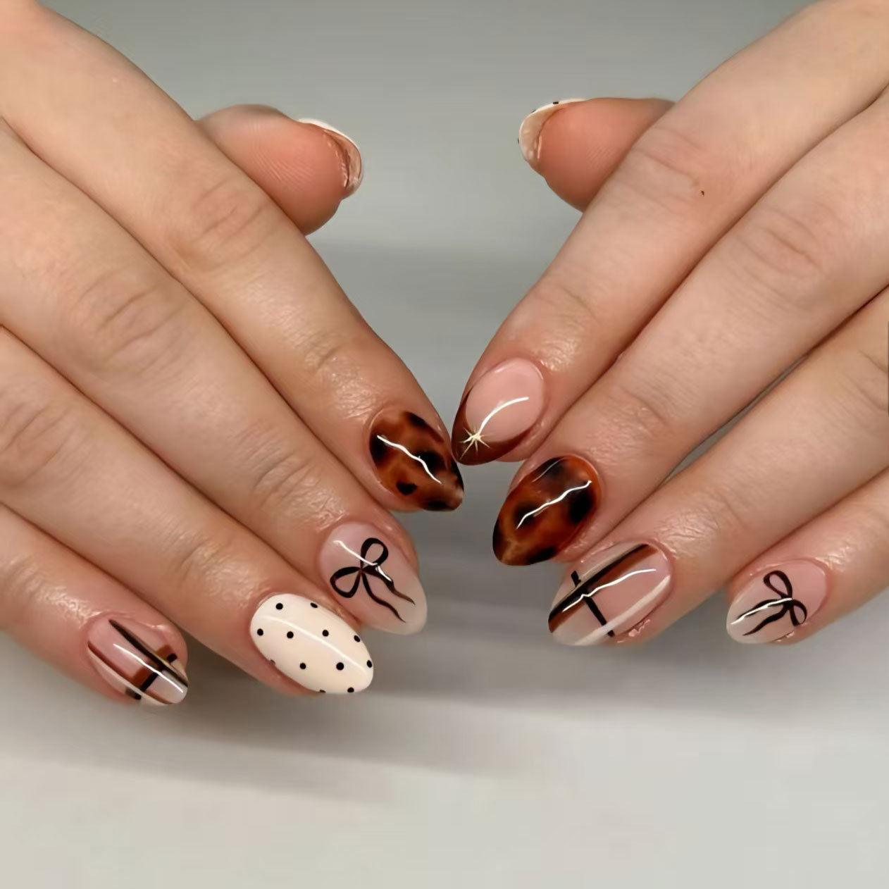 24pcs Flower False Nails Brown - Pressed Flower Art 리뷰 및 가격