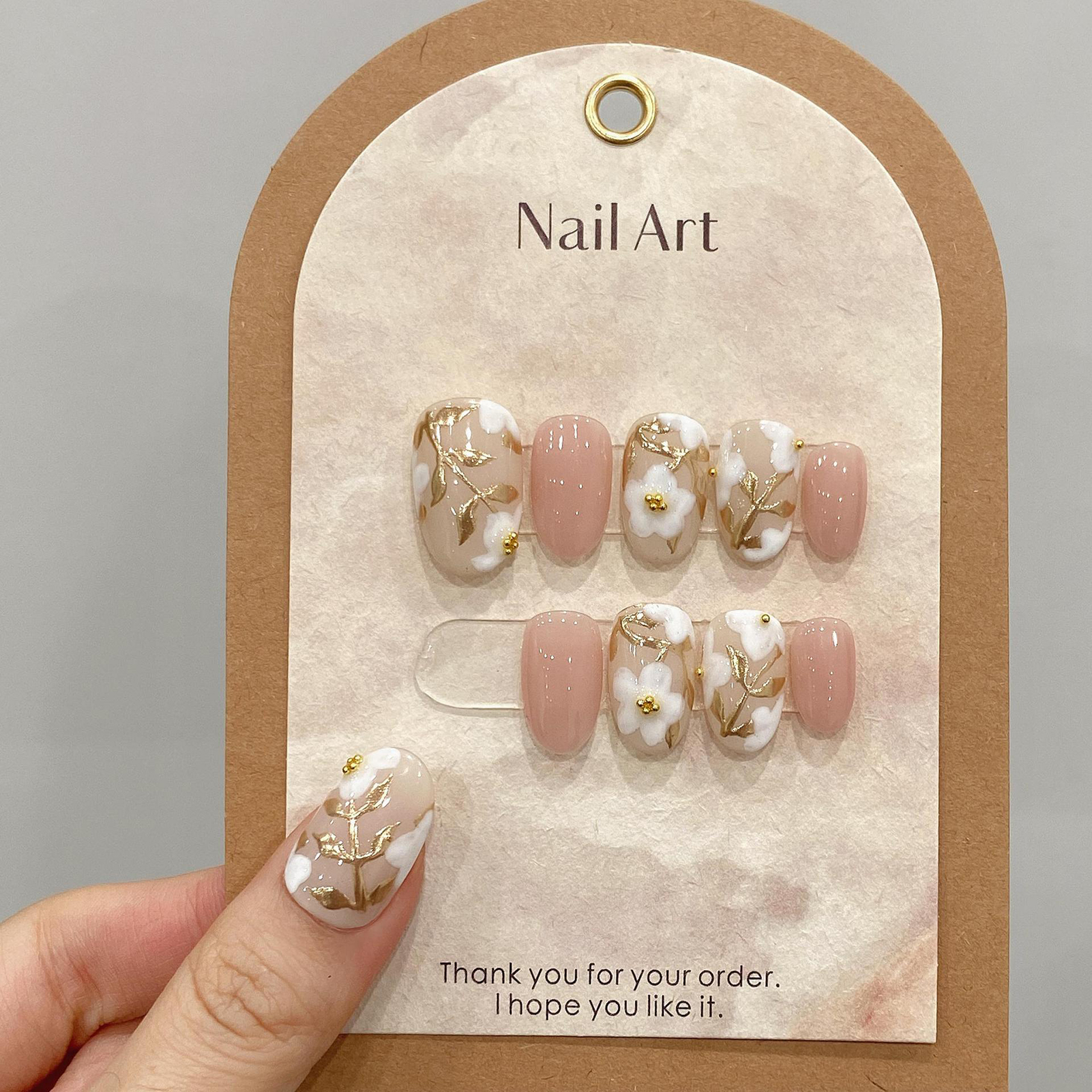 Handmade Press on Nails with W - Pressed Flower Art 리뷰 및 가격