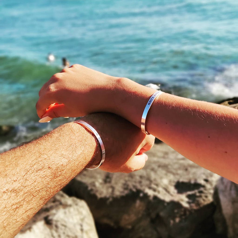 Custom Phrase Cuff Bracelets f - Coordinates Bracelet 리뷰 및 가격