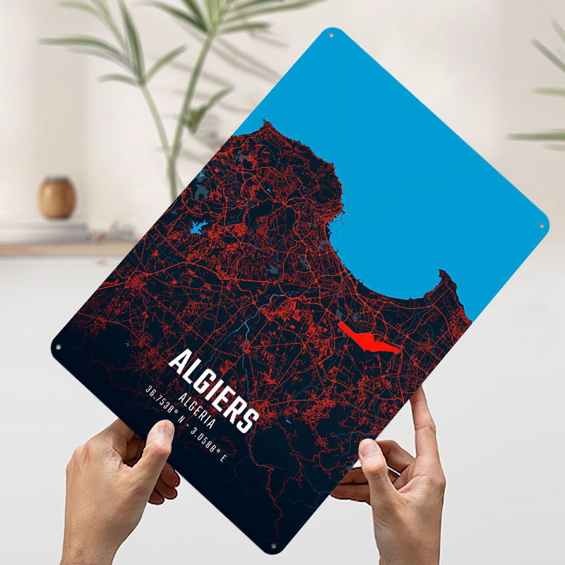Algiers City Map Metal Poster  - Custom Map Poster 리뷰 및 가격