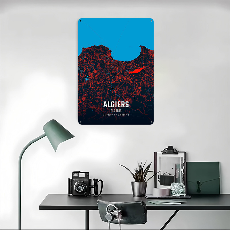 Algiers City Map Metal Poster  - Custom Map Poster 리뷰 및 가격