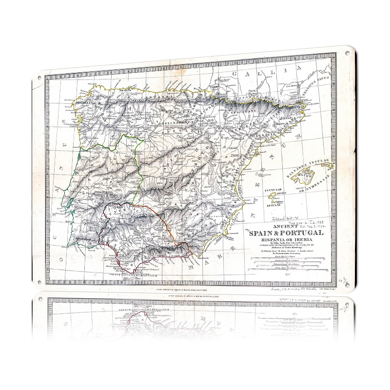 Ancient Map of Spain and Portu - Custom Map Poster 리뷰 및 가격