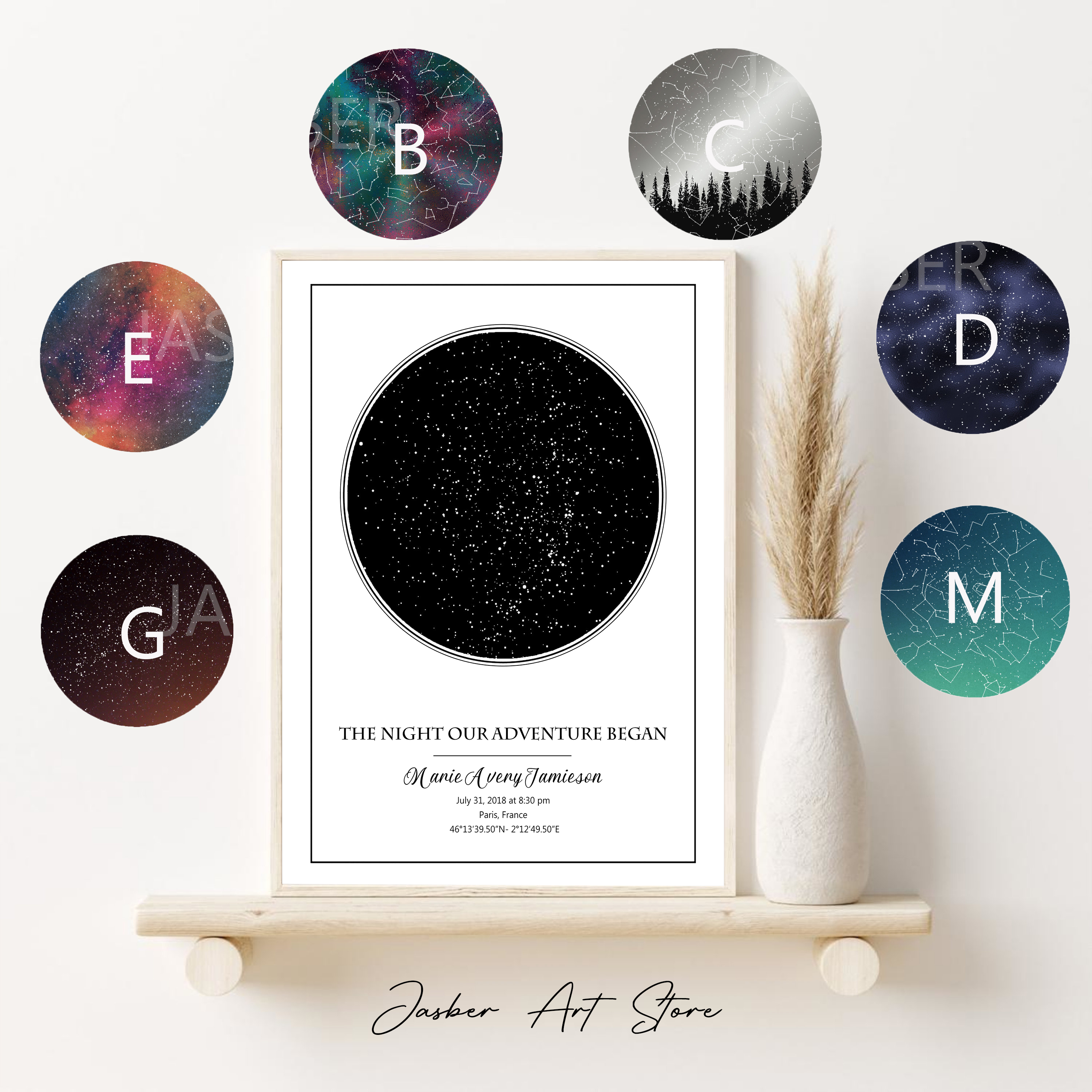 Personalized Star Map Poster B - Custom Star Map 리뷰 및 가격