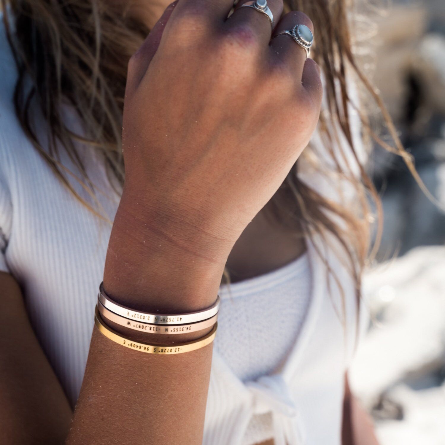 Custom Personalized 4mm Width  - Coordinates Bracelet 리뷰 및 가격
