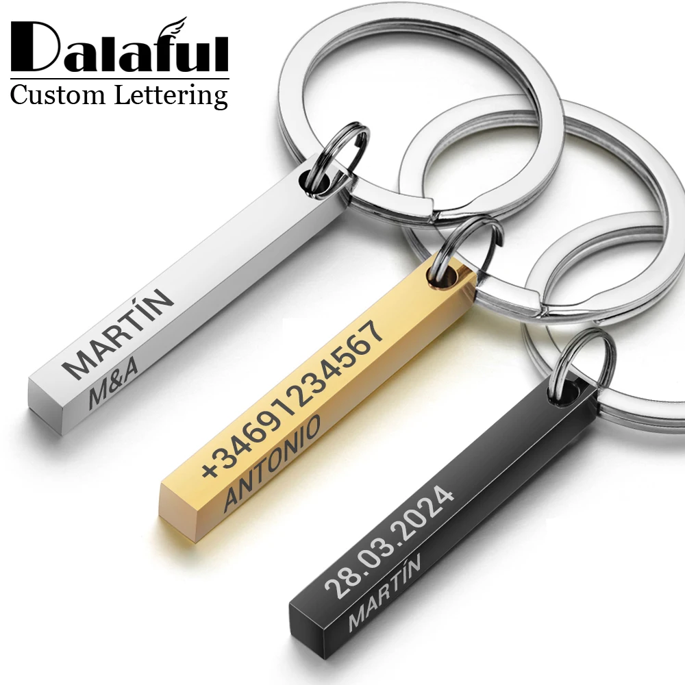 Personalized 3D Bar Keychain E - Initial Ring Custom 리뷰 및 가격