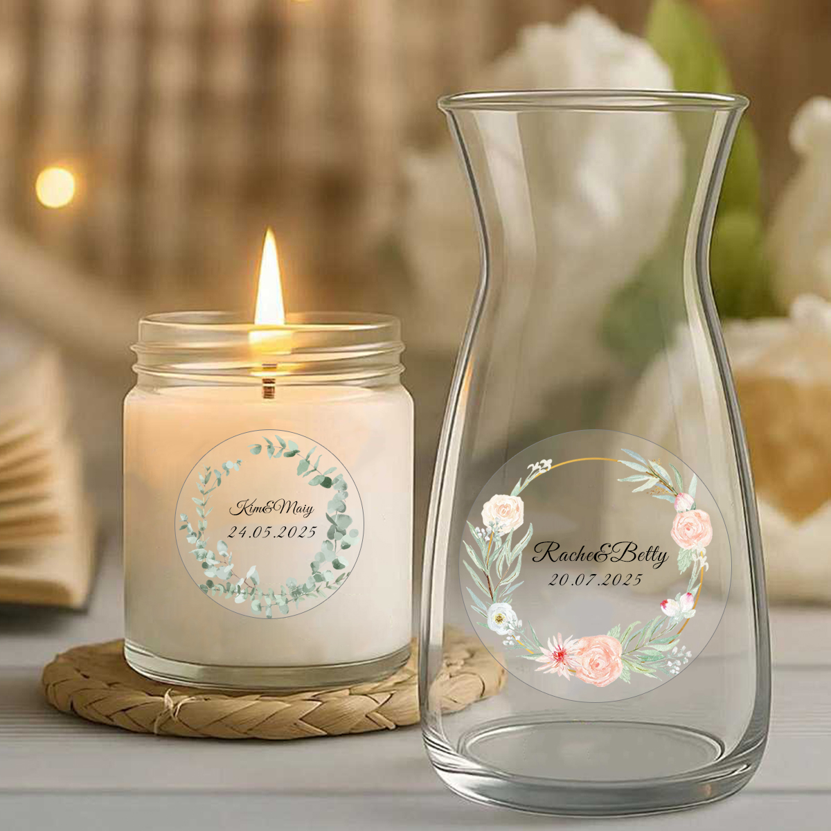 54-540Pcs Clear Personalized W - Personalised Candle Label 리뷰 및 가격