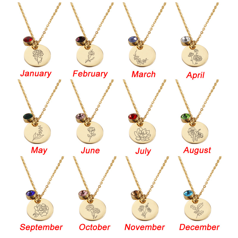 Crystal Birthstone Necklace fo - Birth Flower Necklace 리뷰 및 가격
