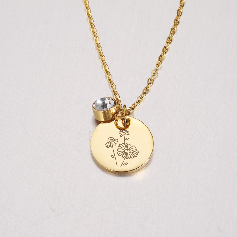 Crystal Birthstone Necklace fo - Birth Flower Necklace 리뷰 및 가격