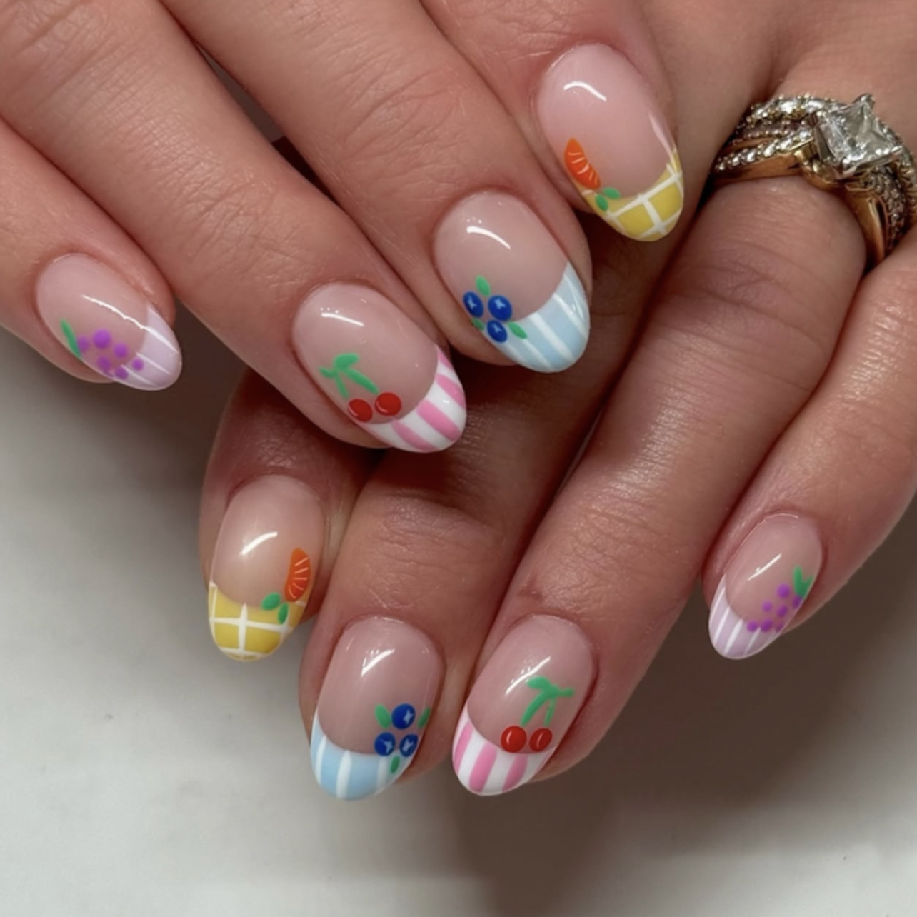 24Pcs Simple Almond Nails Tips - Pressed Flower Art 리뷰 및 가격
