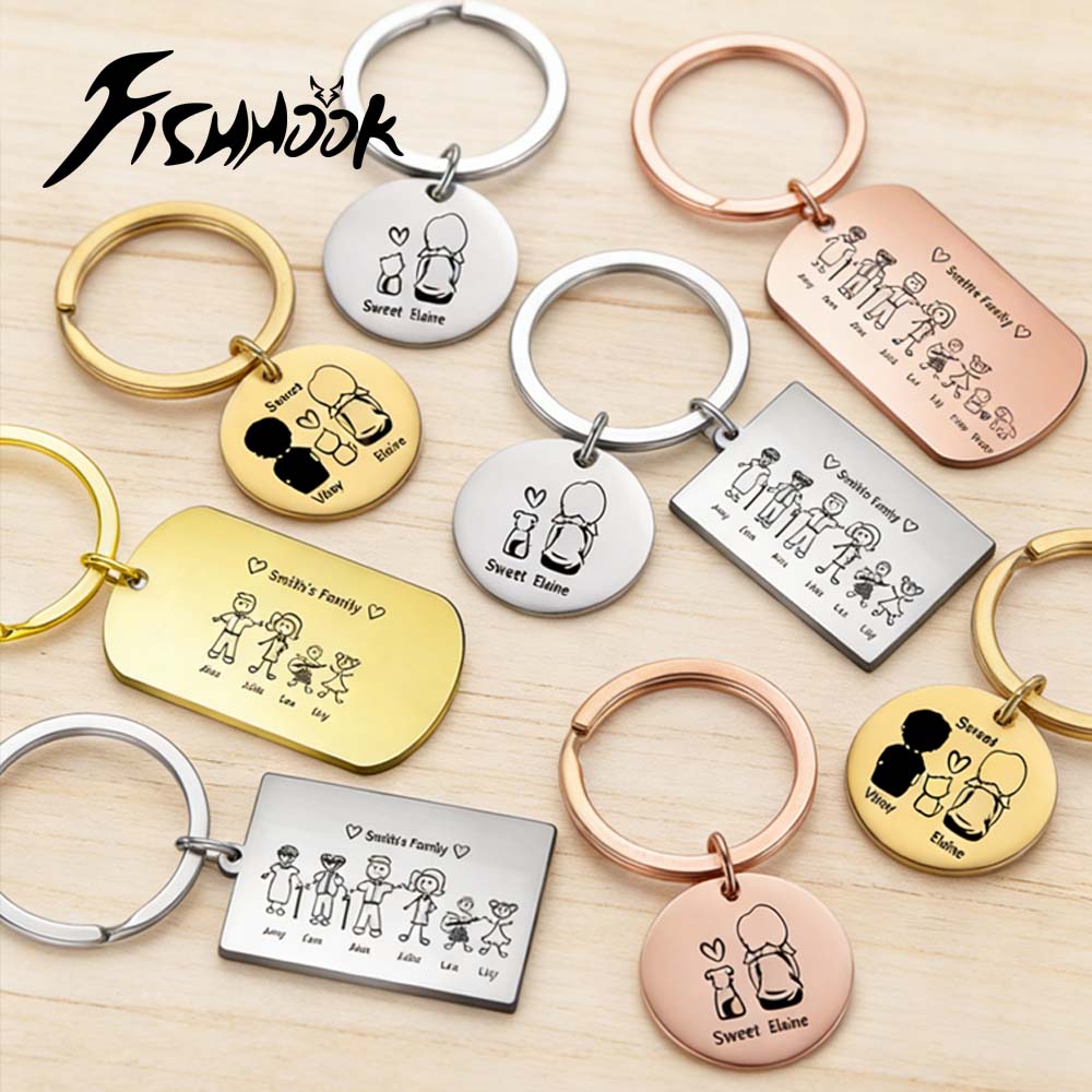 Family Personalized Keychain C - Initial Ring Custom 리뷰 및 가격