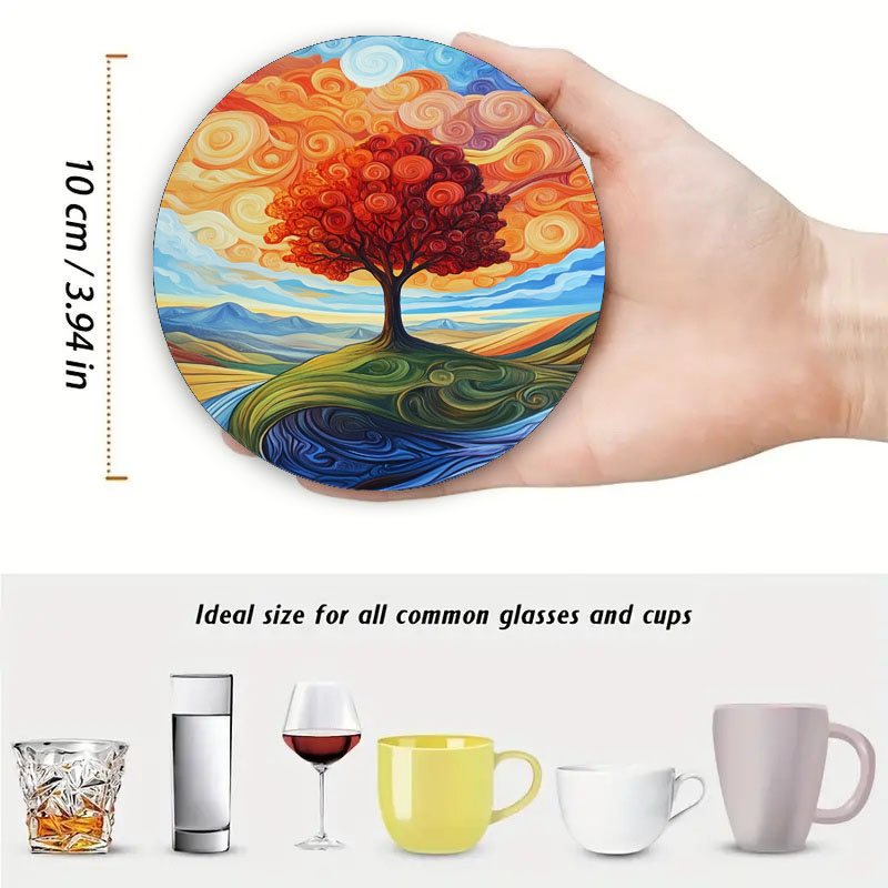 4 tree print coasters, suitabl - Family Tree Print 리뷰 및 가격