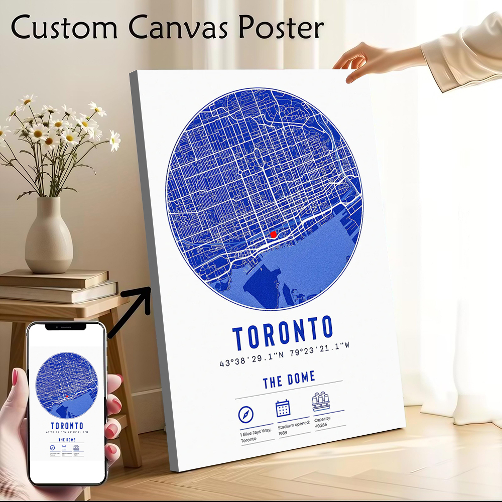 Toronto Map Print Printed Canv - Custom Map Poster 리뷰 및 가격