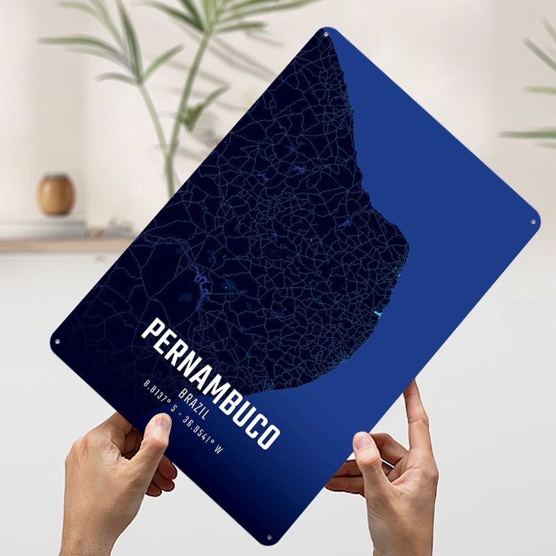 Pernambuco Midnight City Map M - Custom Map Poster 리뷰 및 가격