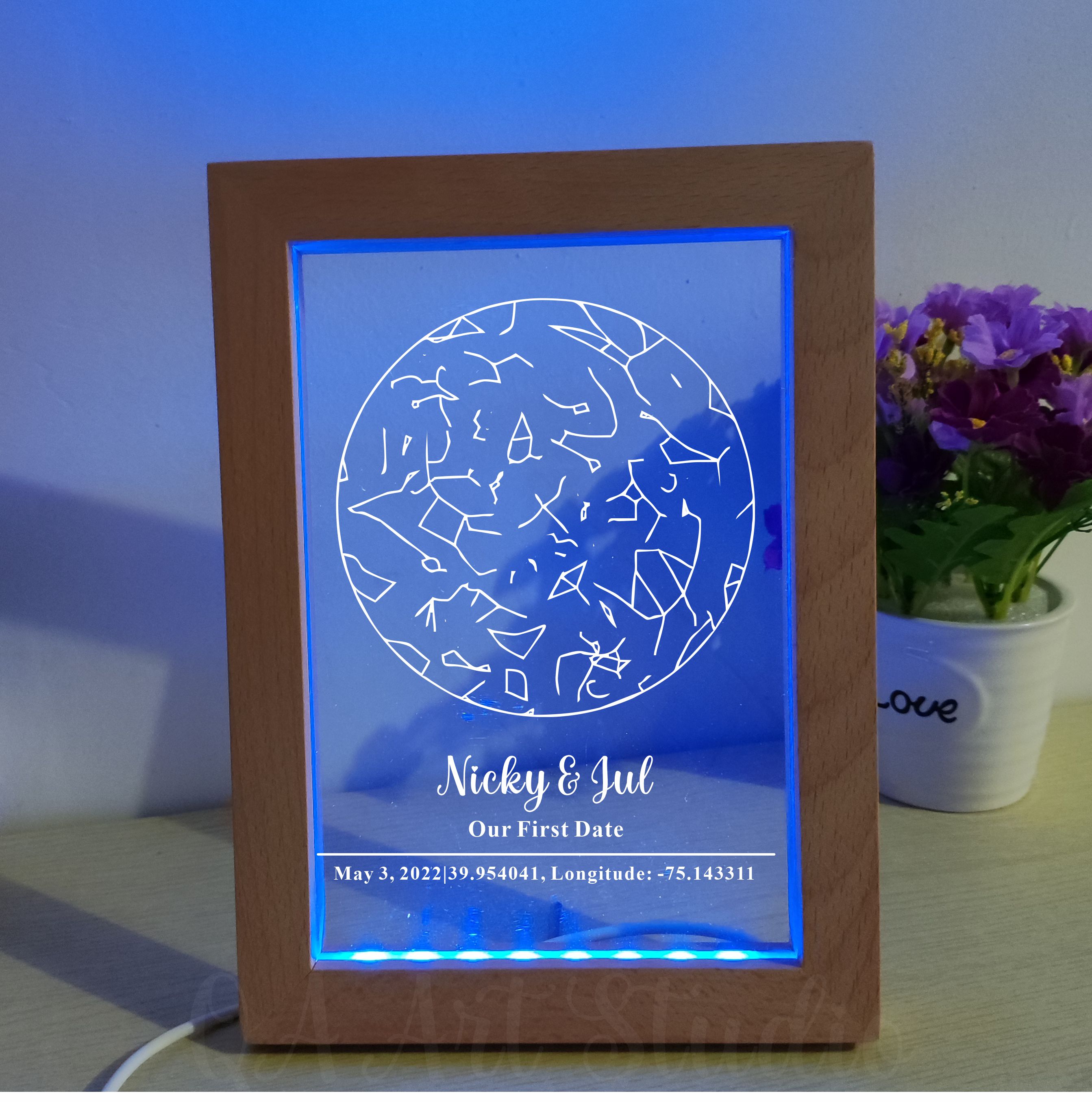 Personalized Wooden Acrylic Ni - Custom Star Map 리뷰 및 가격