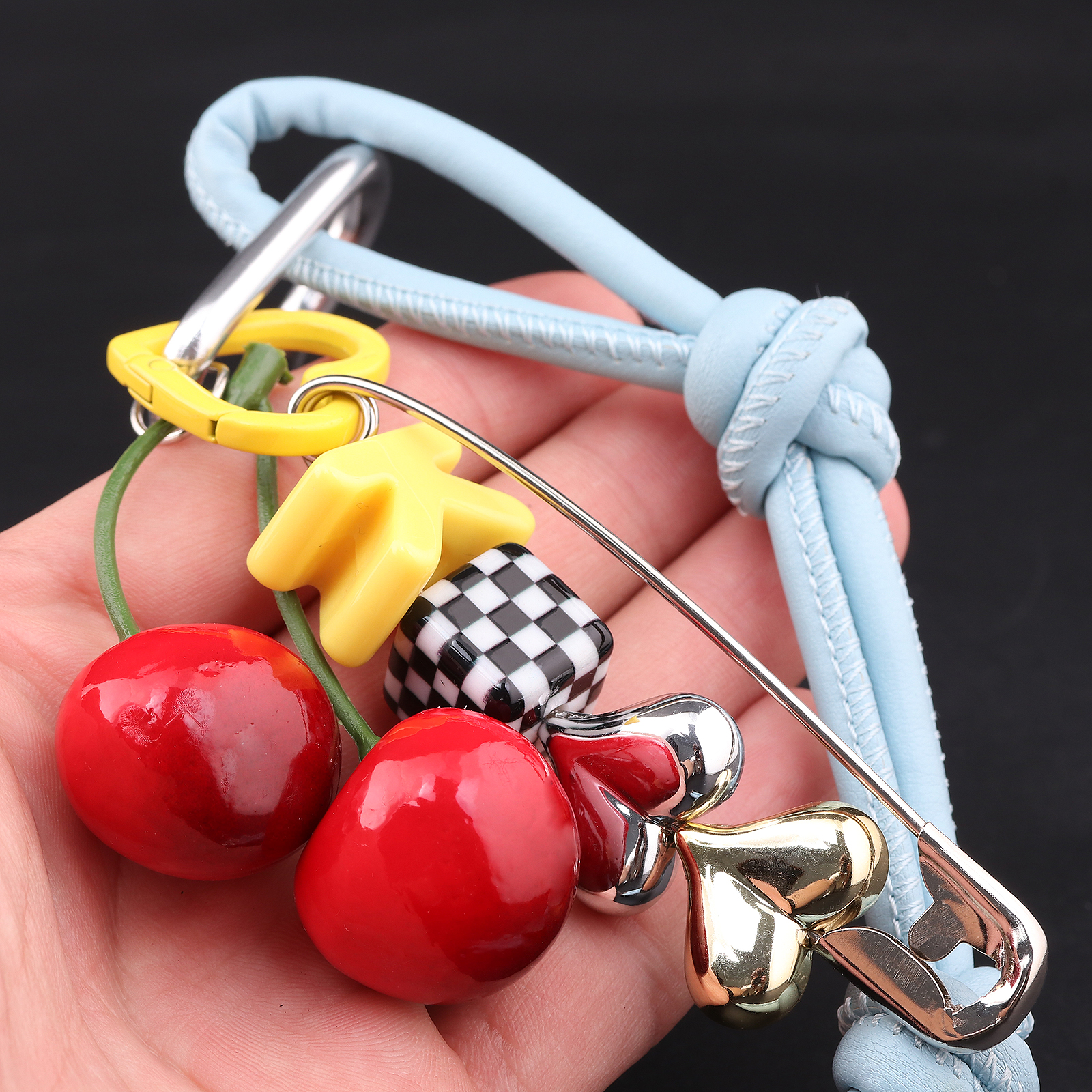 Y2k Cute Cherry Alphabet PU Le - Monogram Keychain Leather 리뷰 및 가격