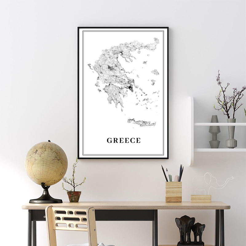 Greece Road Map Poster Black a - Custom Star Map 리뷰 및 가격
