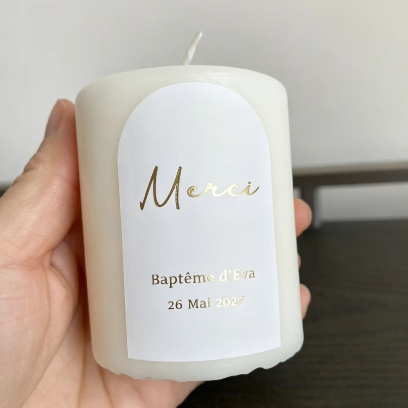 Custom Baptism Candle Merci Th - Personalised Candle Label 리뷰 및 가격