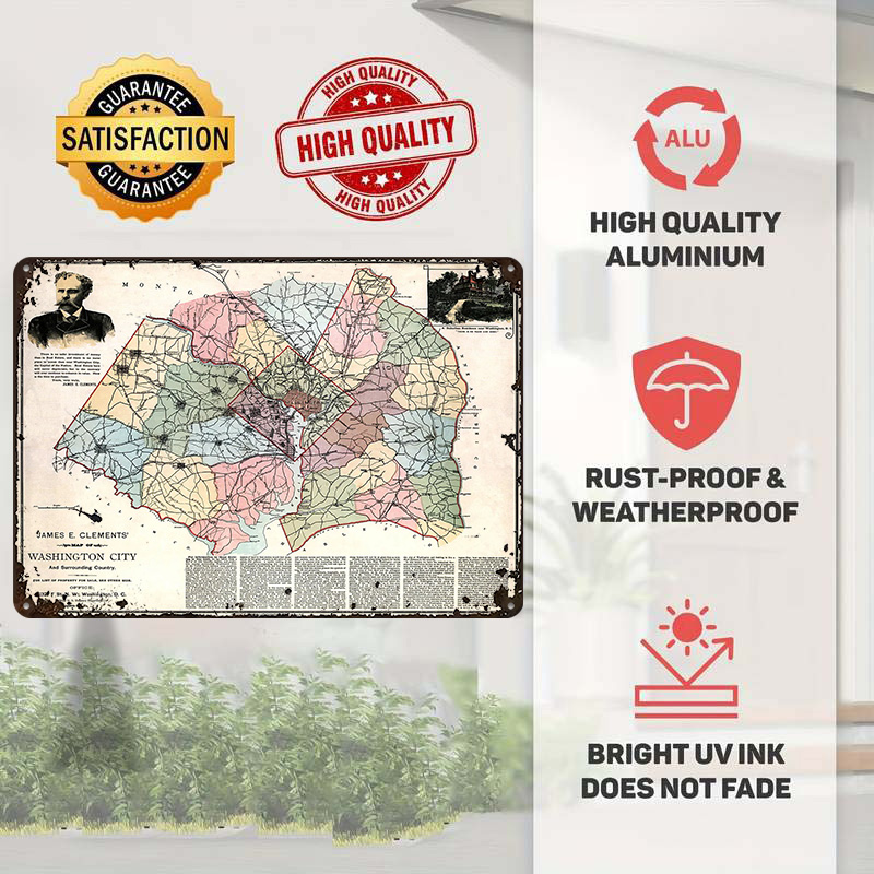 Map of Washington City Printed - Custom Map Poster 리뷰 및 가격