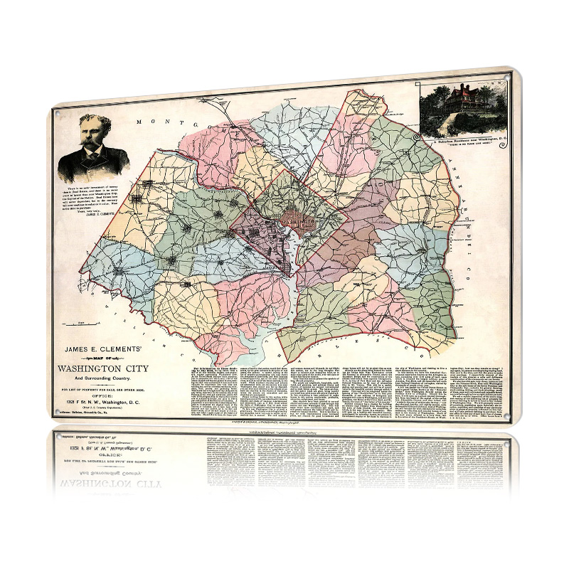 Map of Washington City Printed - Custom Map Poster 리뷰 및 가격