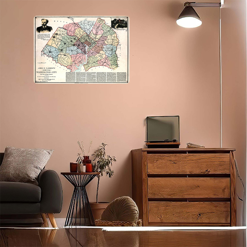 Map of Washington City Printed - Custom Map Poster 리뷰 및 가격