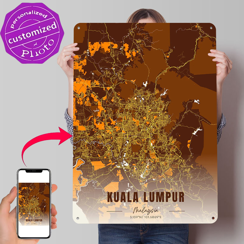 Kuala Lumpur Map Art Printed P - Custom Map Poster 리뷰 및 가격