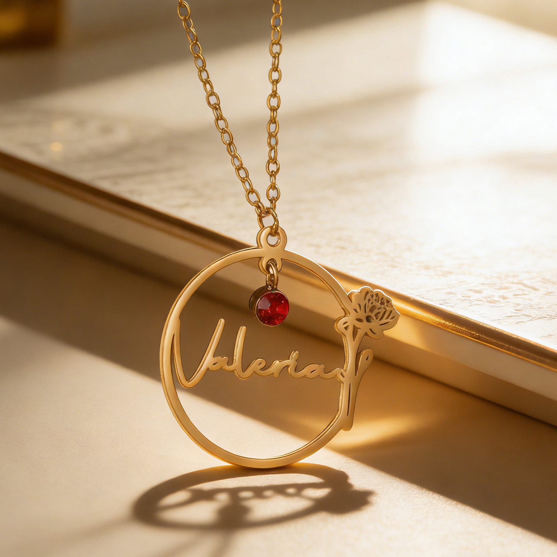 Haiyufly Custom Name Necklace  - Birth Flower Necklace 리뷰 및 가격