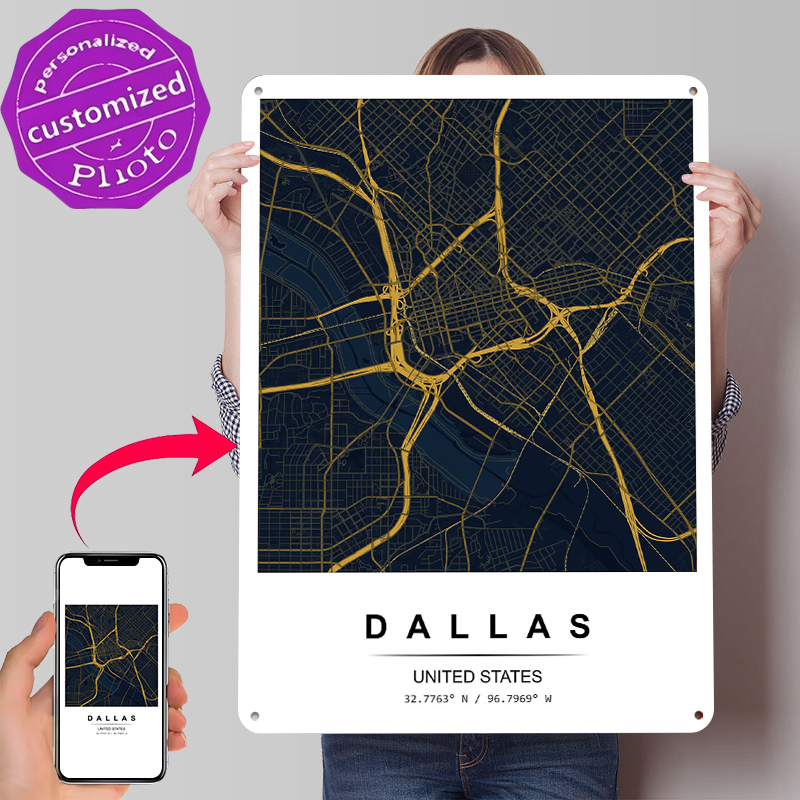 Dallas City Map Art Printed Po - Custom Map Poster 리뷰 및 가격