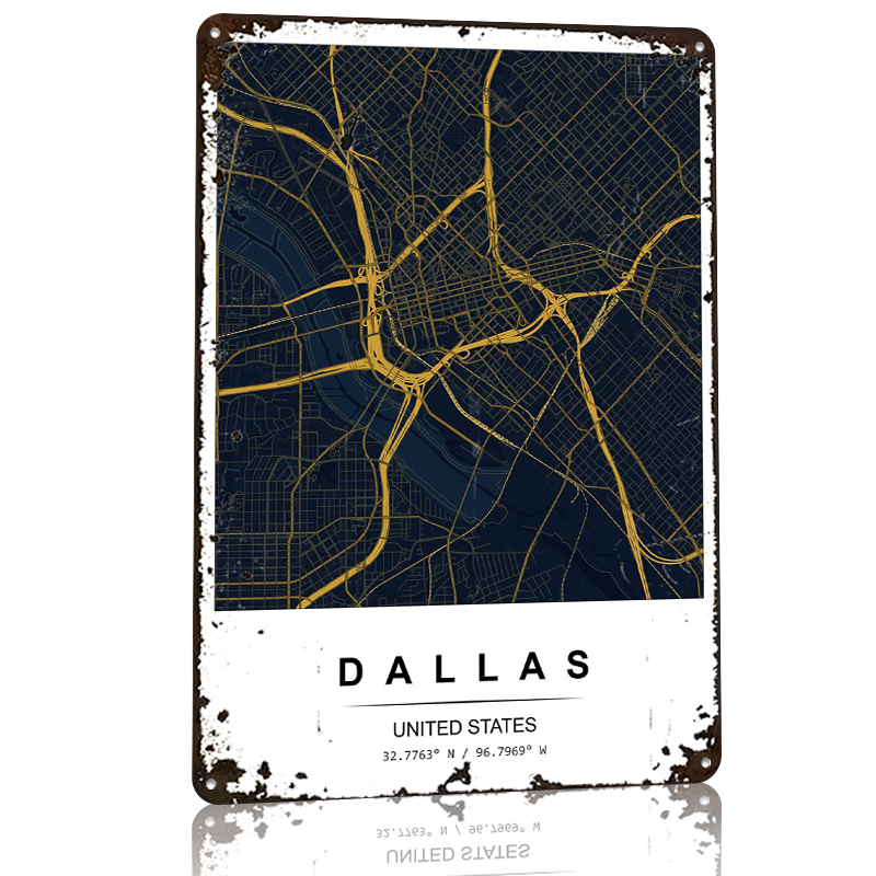 Dallas City Map Art Printed Po - Custom Map Poster 리뷰 및 가격