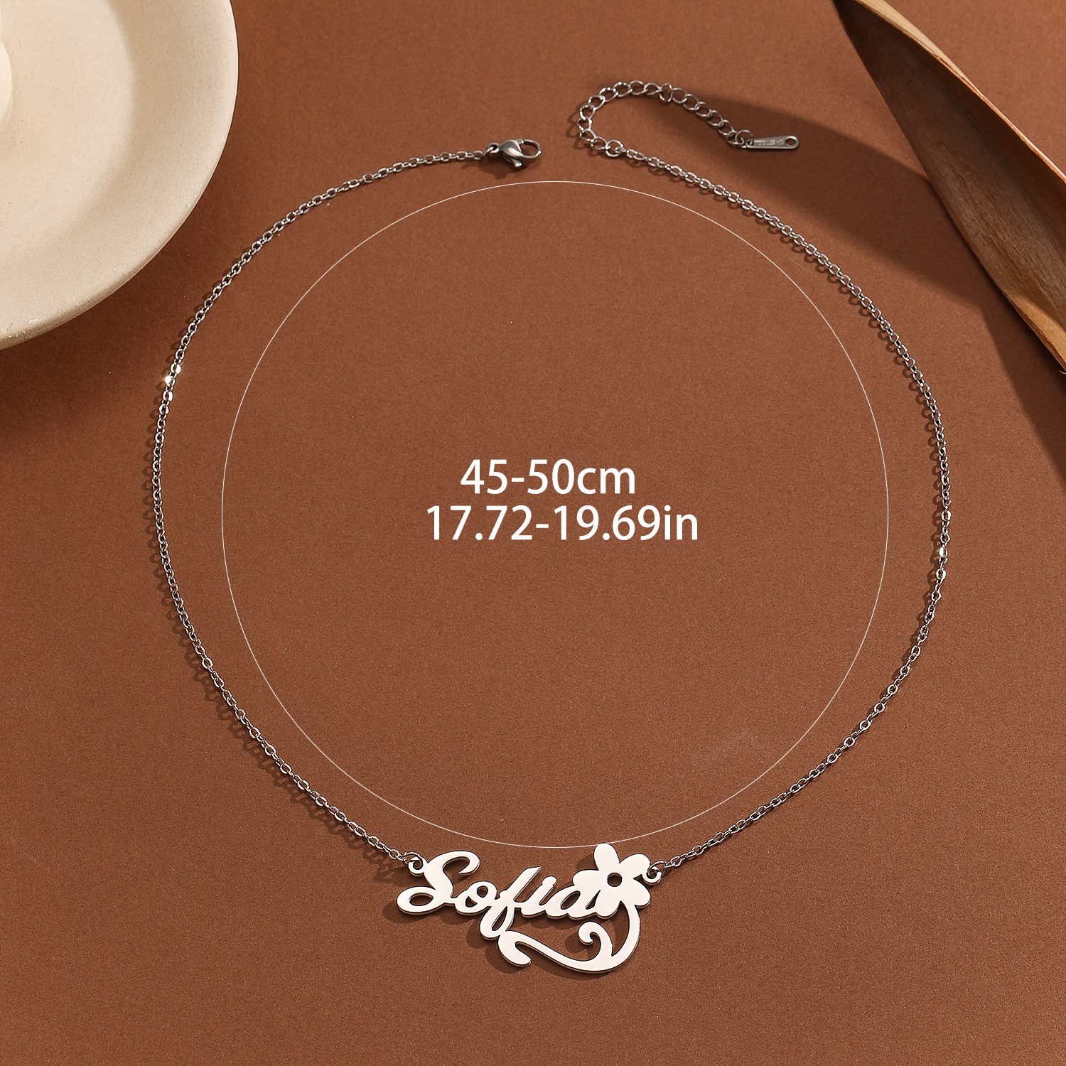 Stainless Steel Flower Letter  - Name Necklace Custom 리뷰 및 가격