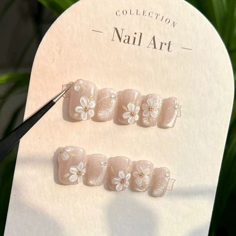 Handmade Press on Nails Summer - Pressed Flower Art 리뷰 및 가격