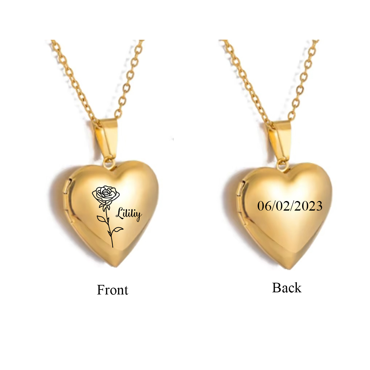 Custom Personalized Heart Birt - Birth Flower Necklace 리뷰 및 가격