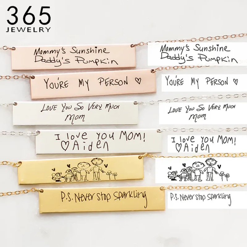 Custom Handwriting Name Bar Pe - Handwriting Necklace Bar 리뷰 및 가격