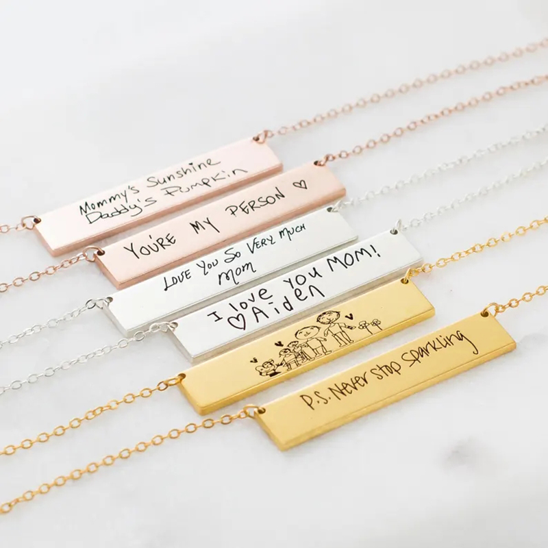 Custom Handwriting Name Bar Pe - Handwriting Necklace Bar 리뷰 및 가격