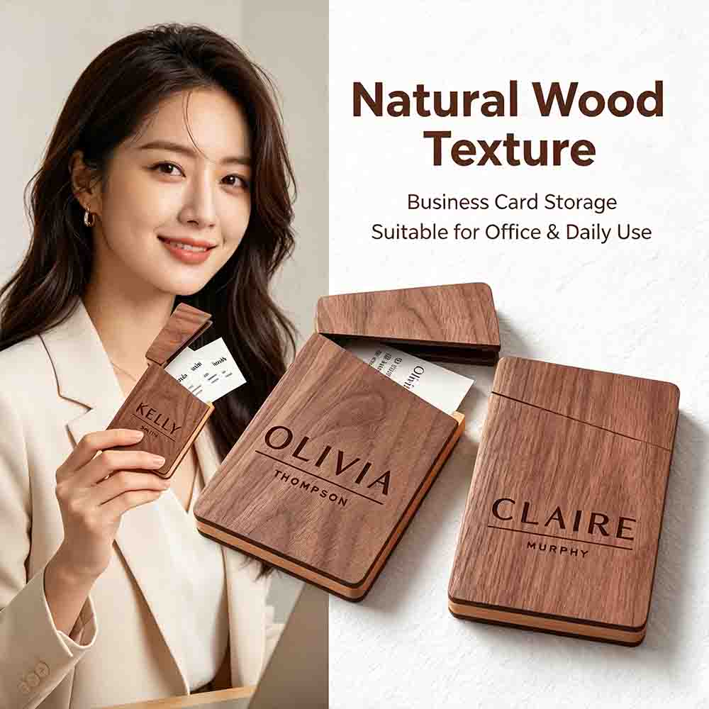 Business Card Holder Wooden Of - Personalized Name Box 리뷰 및 가격