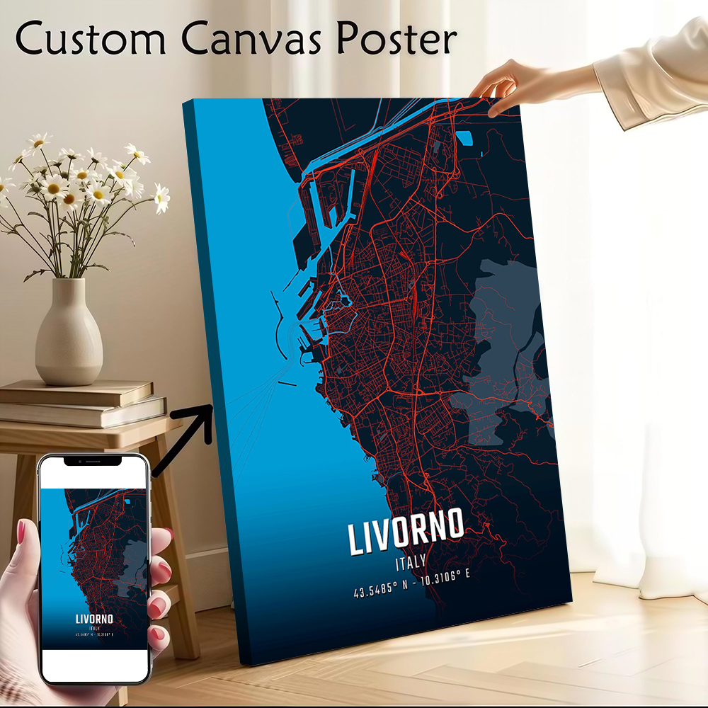 Livorno City Map Printed Canva - Custom Map Poster 리뷰 및 가격
