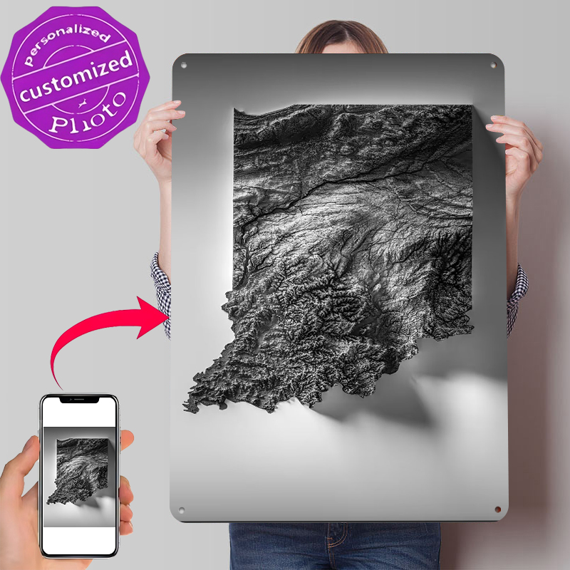 Indiana Topographic Map Printe - Custom Map Poster 리뷰 및 가격