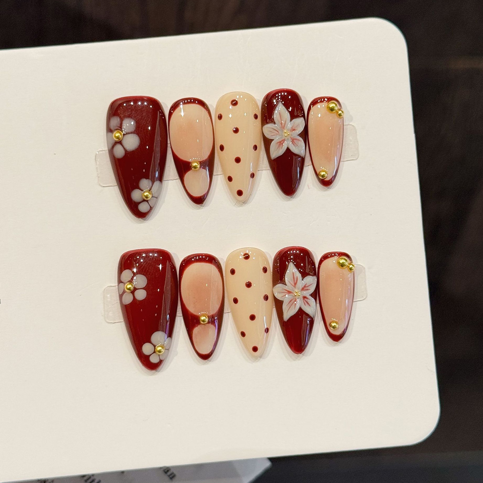 10pcs Handmade Wine Red French - Pressed Flower Art 리뷰 및 가격