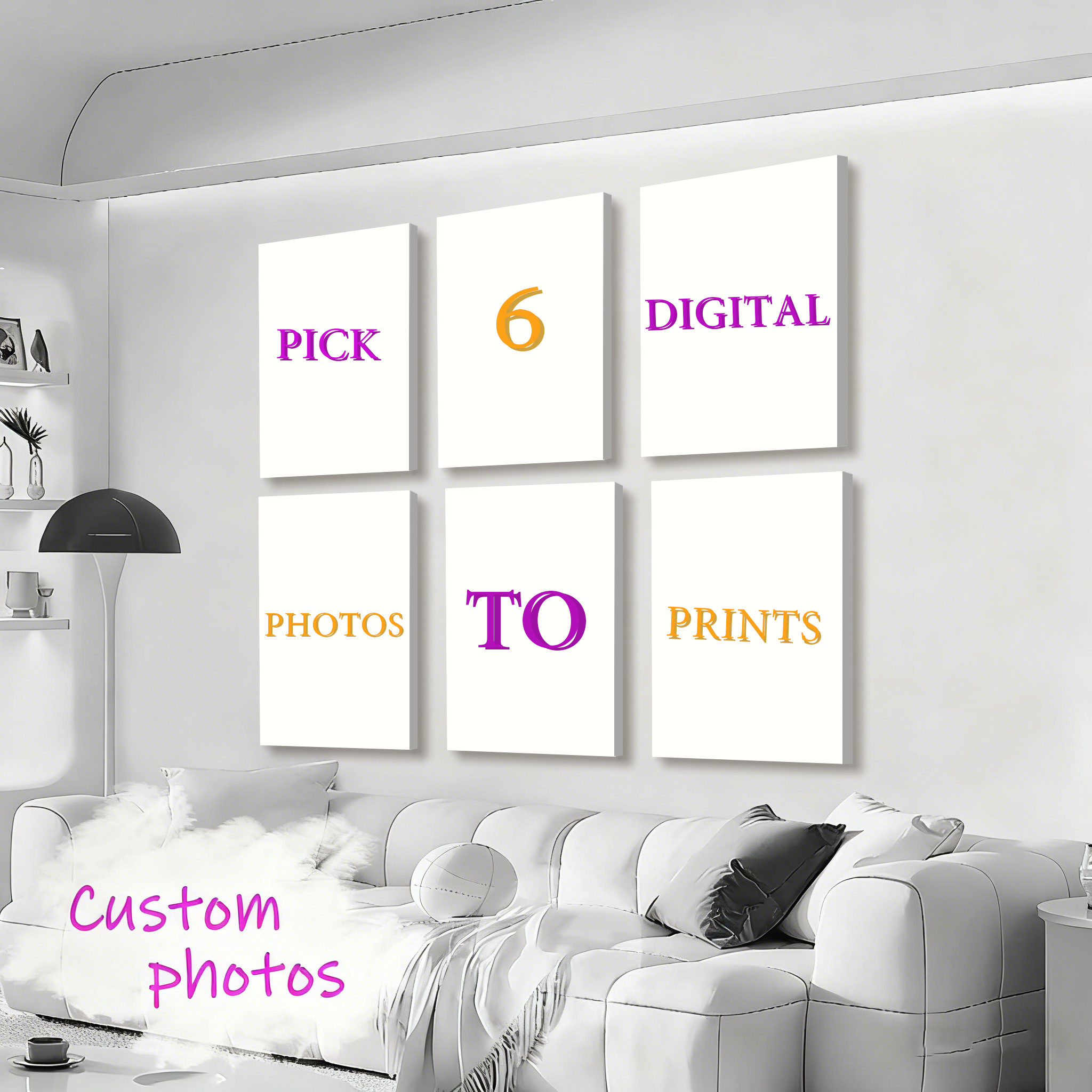 6pcs/set Custom Canvas Prints  - Pet Portrait Custom 리뷰 및 가격