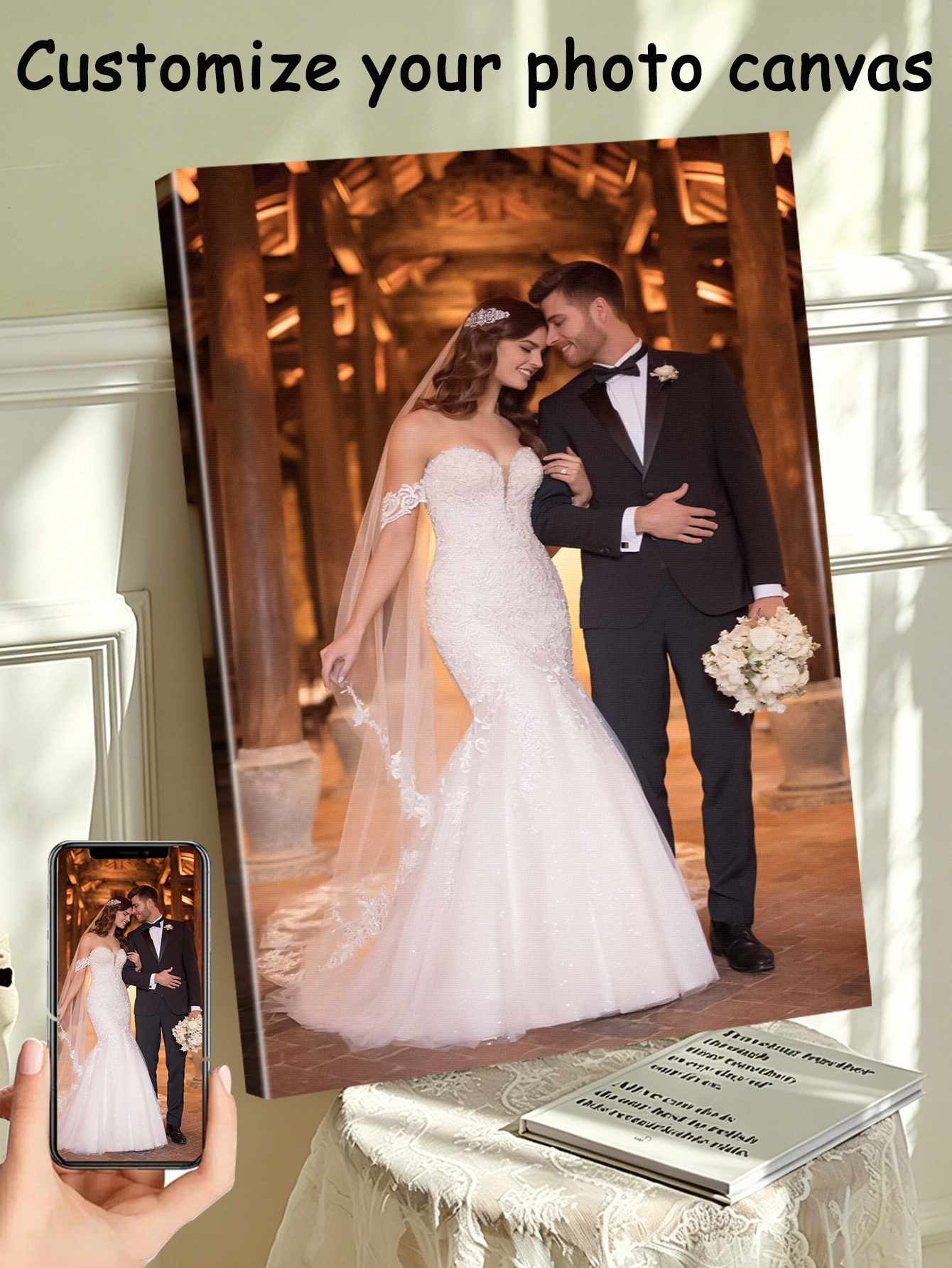 1 customized photo canvas, opt - Engraved Wood Frame 리뷰 및 가격