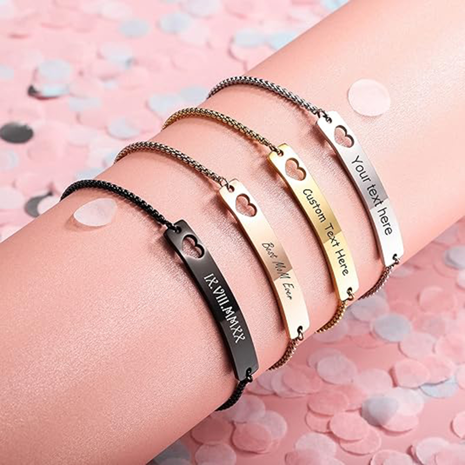 Personalized Engraved Bar Brac - Coordinates Bracelet 리뷰 및 가격