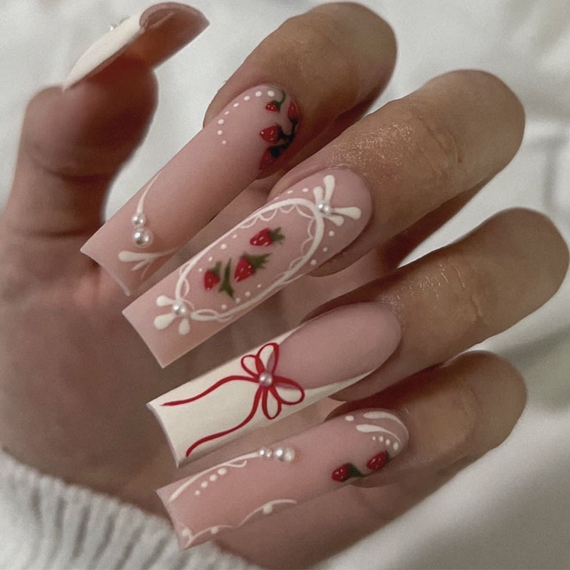 24pcs Flower Press on Nails Ar - Pressed Flower Art 리뷰 및 가격
