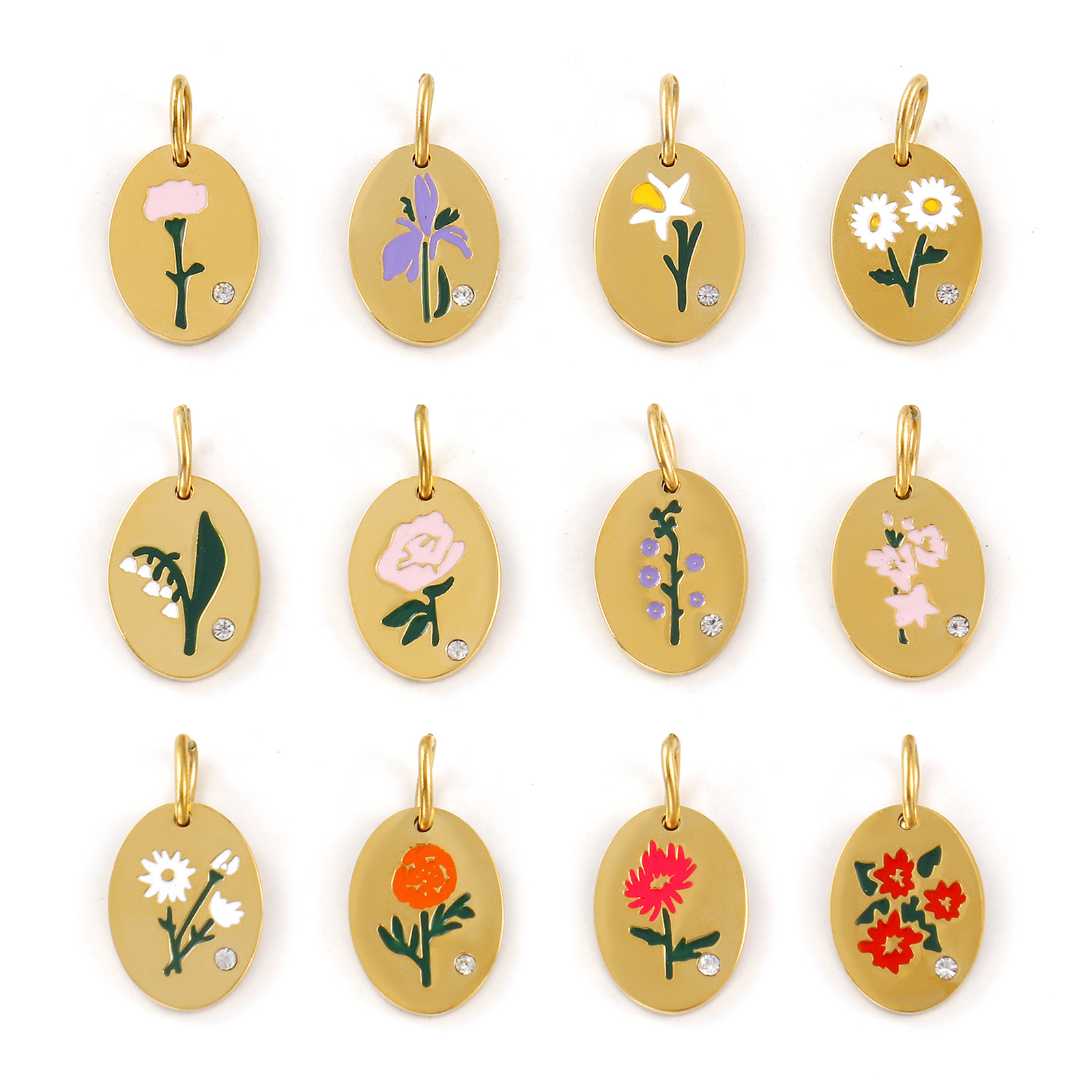 1 Piece 304 Stainless Steel Bi - Birth Flower Necklace 리뷰 및 가격